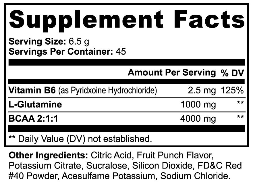 Drop Shot! BCAA Workout Powder (Fruit Punch)